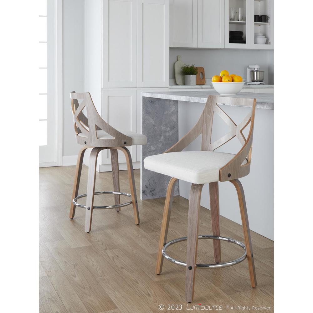 Grey Charlotte 24" Fixed-Height Counter Stool - Set of 2. Picture 7