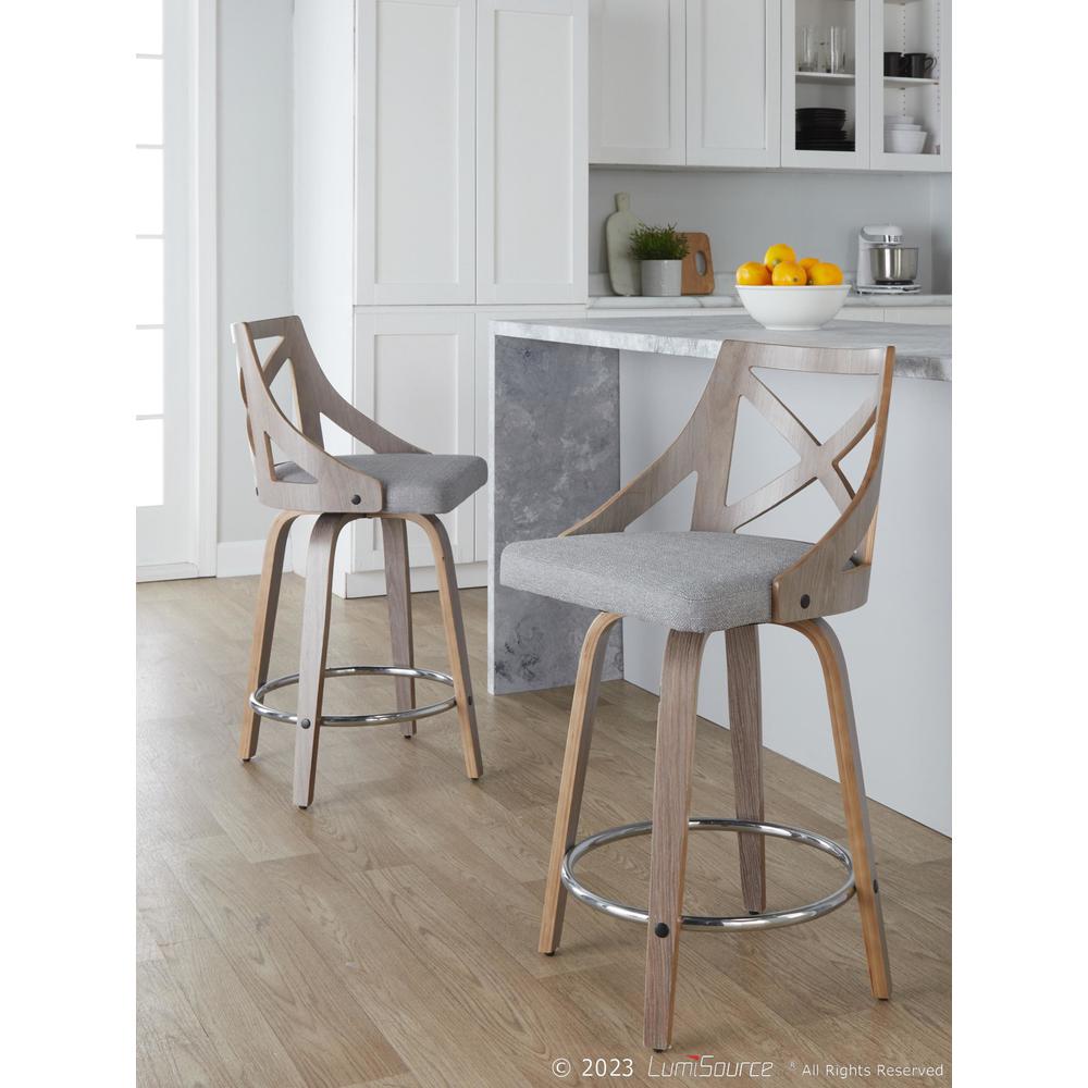 Grey Charlotte 24" Fixed-Height Counter Stool - Set of 2. Picture 9