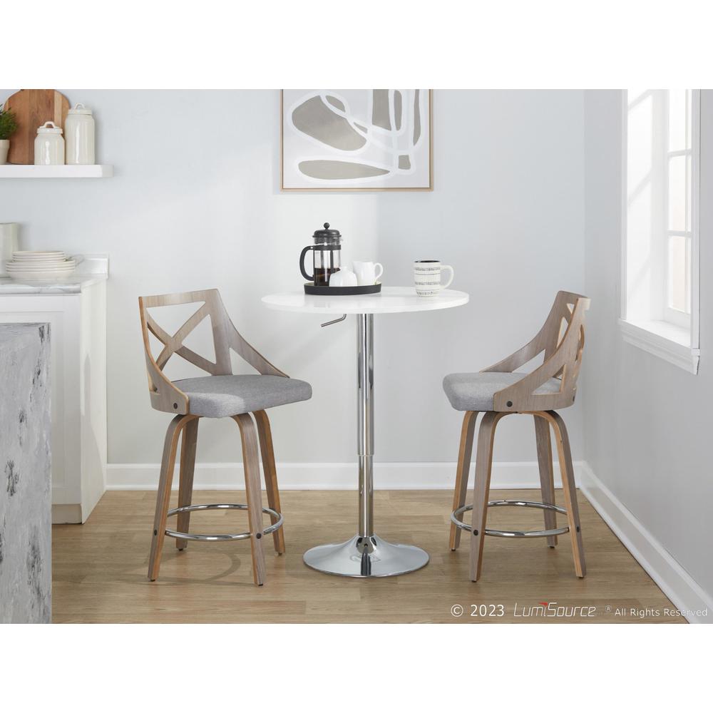 Grey Charlotte 24" Fixed-Height Counter Stool - Set of 2. Picture 10