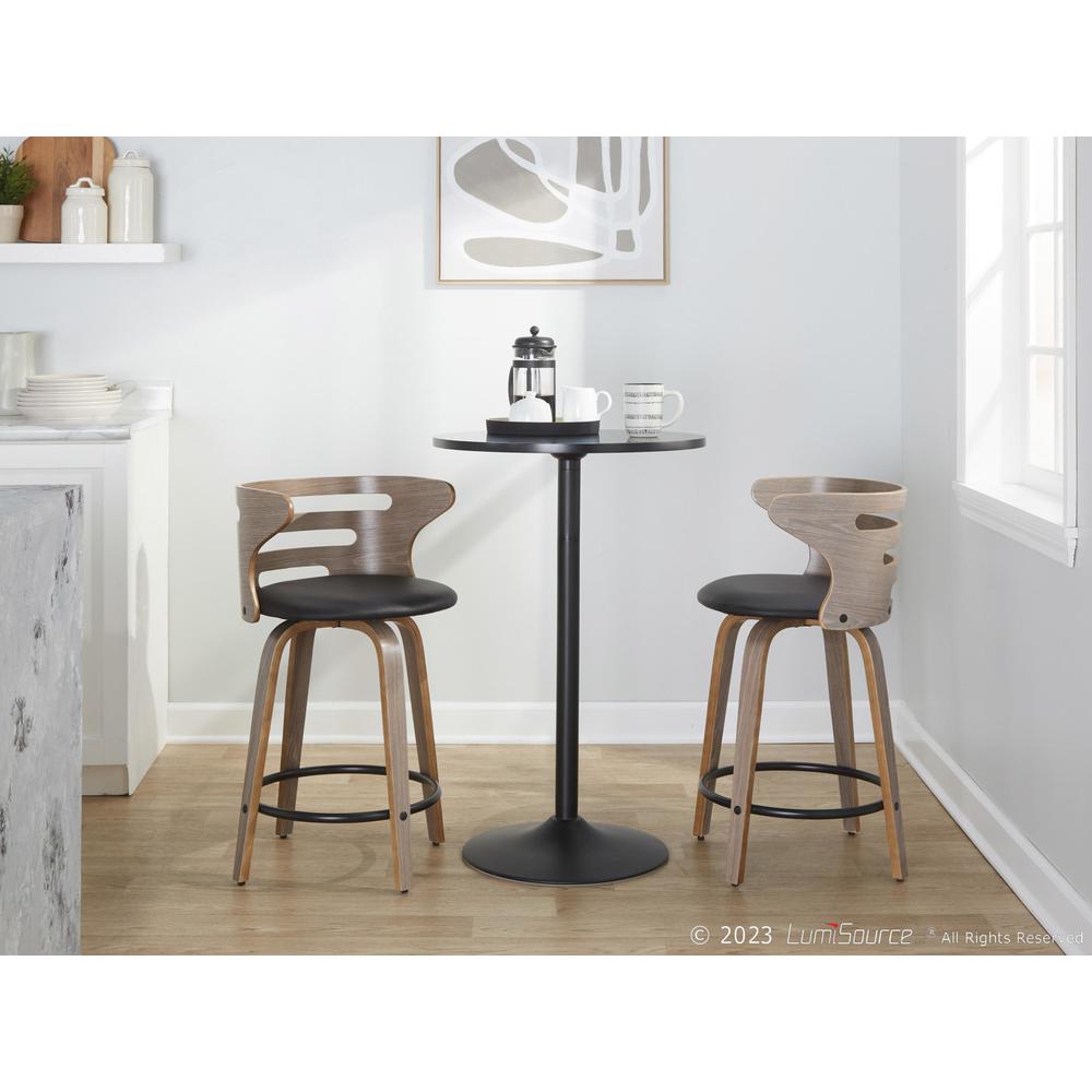 Grey Cosini 24" Fixed-Height Counter Stool - Set of 2. Picture 9