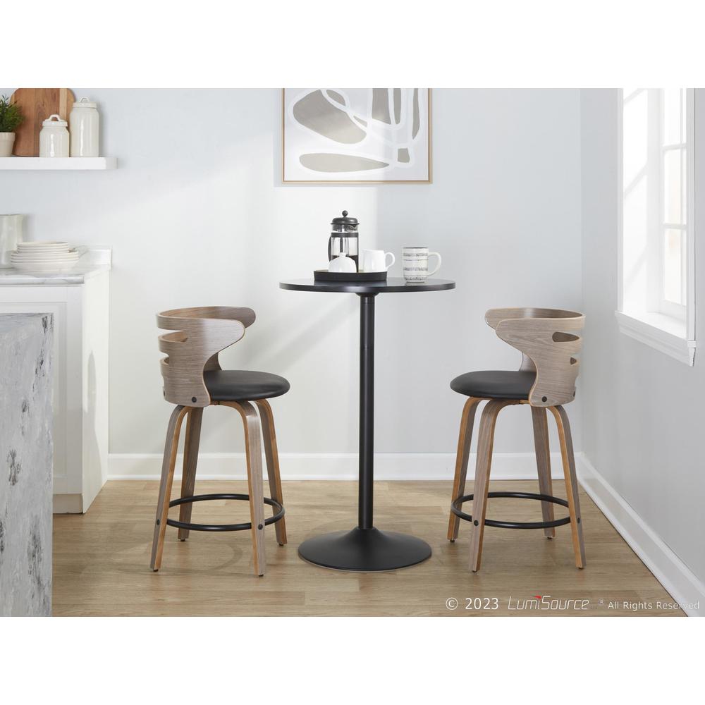 Grey Cosini 24" Fixed-Height Counter Stool - Set of 2. Picture 10