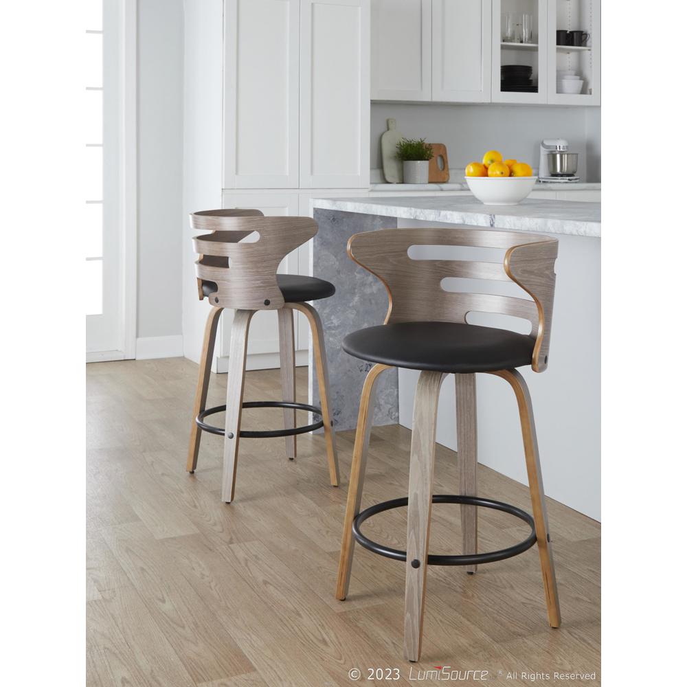 Grey Cosini 26" Fixed-Height Counter Stool - Set of 2. Picture 8