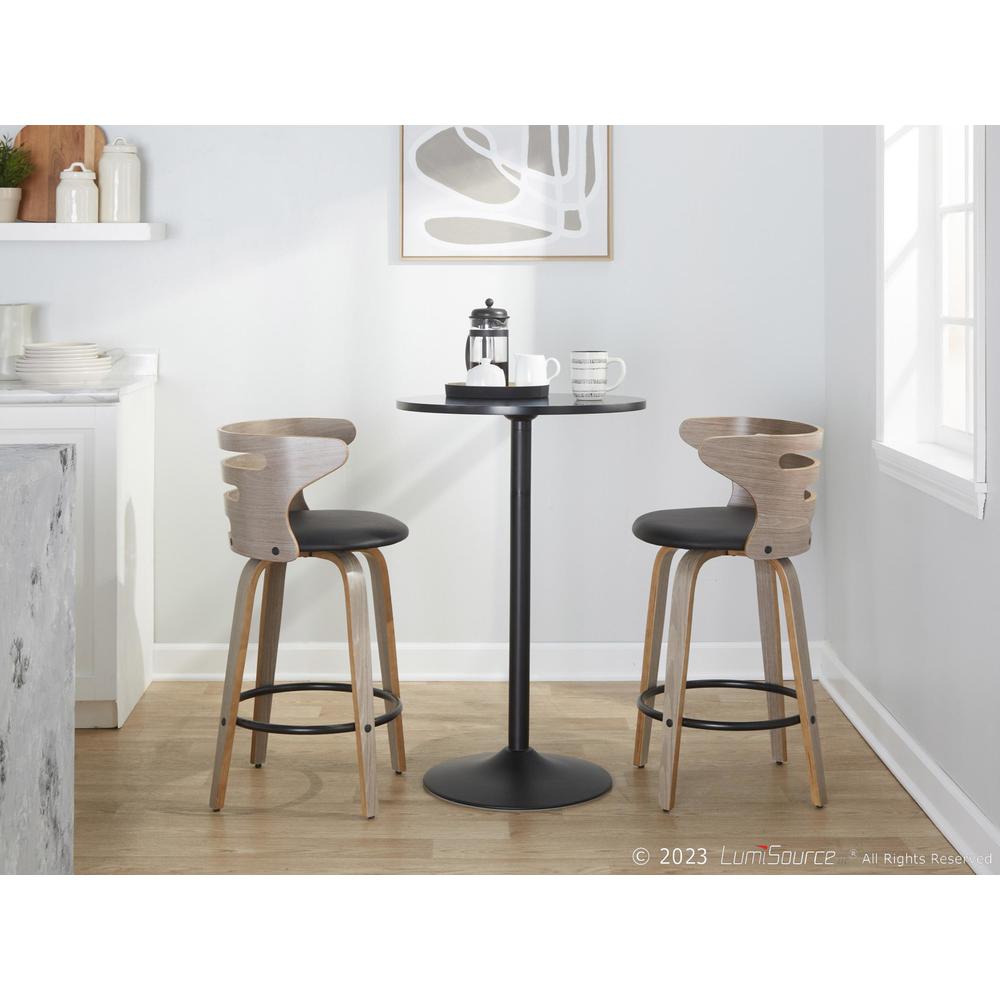Grey Cosini 26" Fixed-Height Counter Stool - Set of 2. Picture 9