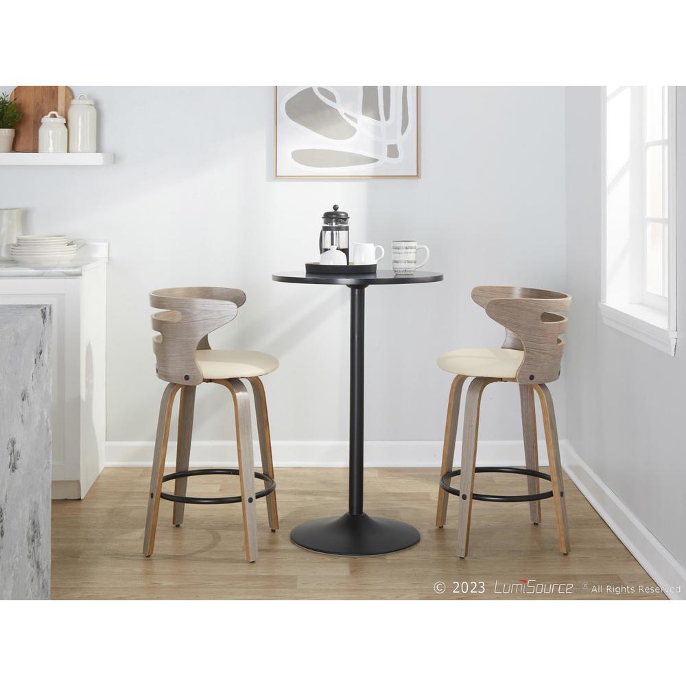 Grey Cosini 26" Fixed-Height Counter Stool - Set of 2. Picture 9