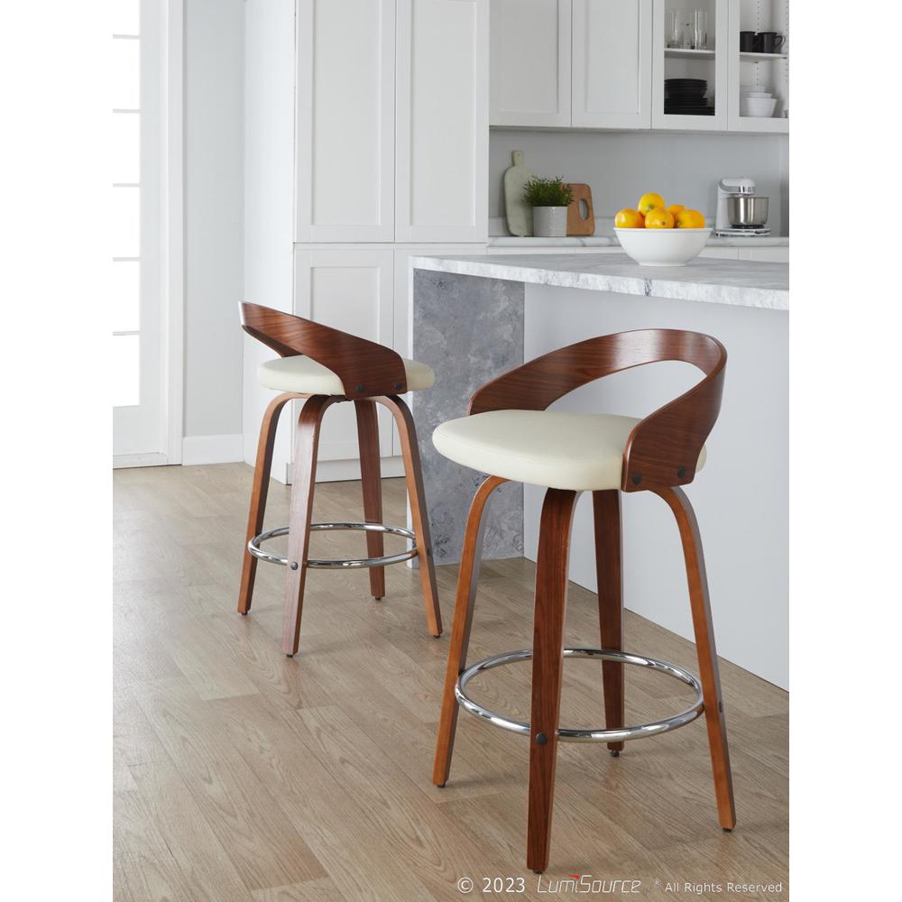 Brown Grotto 26" Fixed-Height Counter Stool - Set of 2. Picture 7