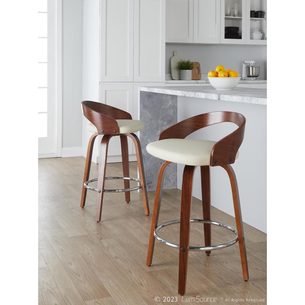 Brown Grotto 26" Fixed-Height Counter Stool - Set of 2. Picture 8