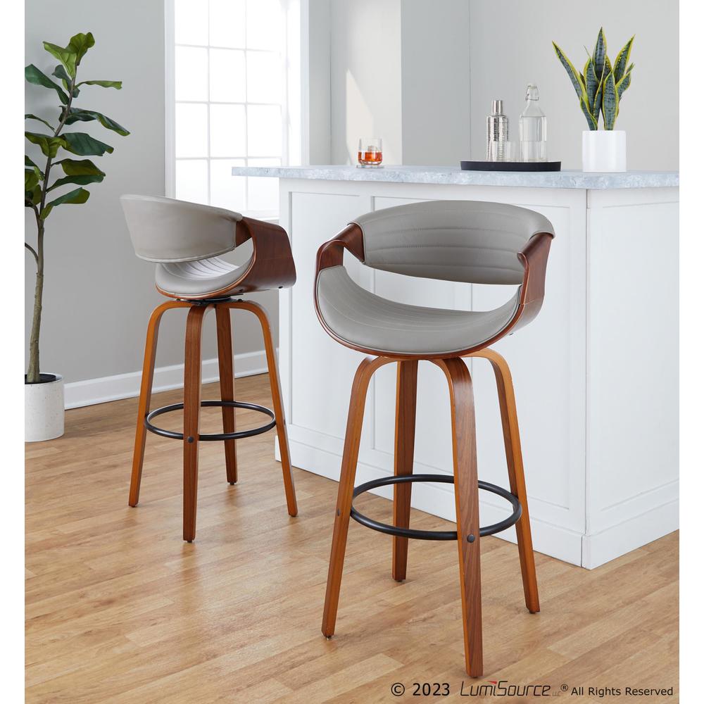 Brown Symphony 30" Fixed-Height Barstool - Set of 2. Picture 7