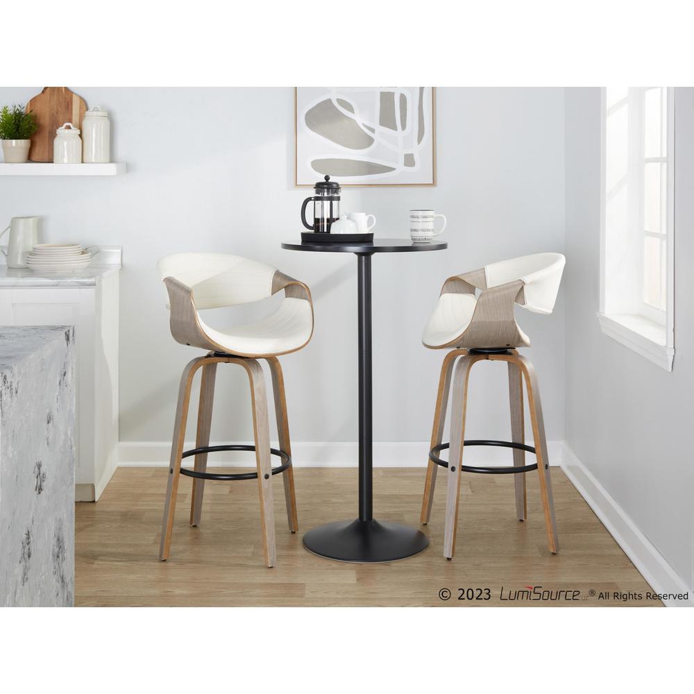 Grey Symphony 30" Fixed-Height Barstool - Set of 2. Picture 10