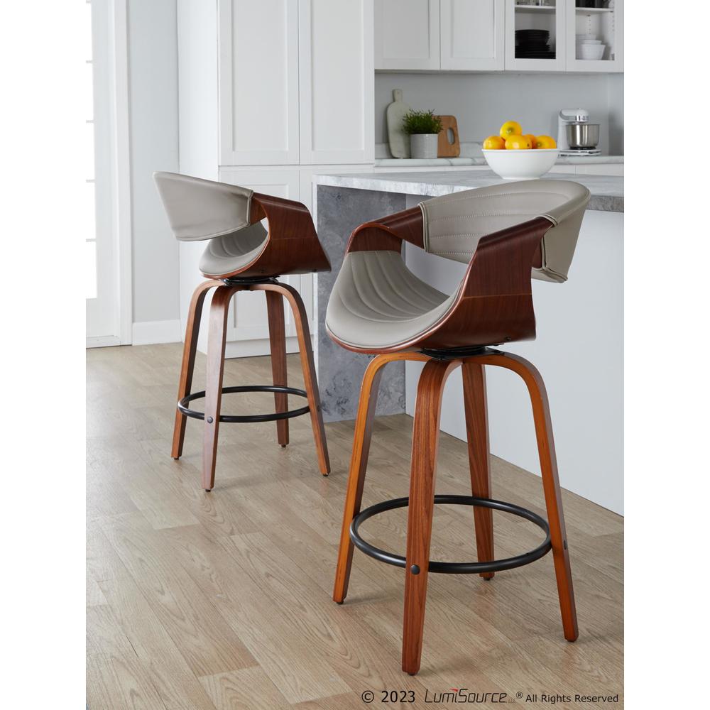Brown Symphony 26" Fixed-Height Counter Stool - Set of 2. Picture 8