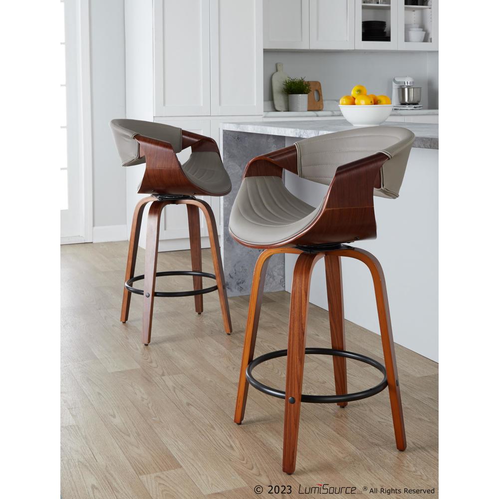 Brown Symphony 26" Fixed-Height Counter Stool - Set of 2. Picture 9