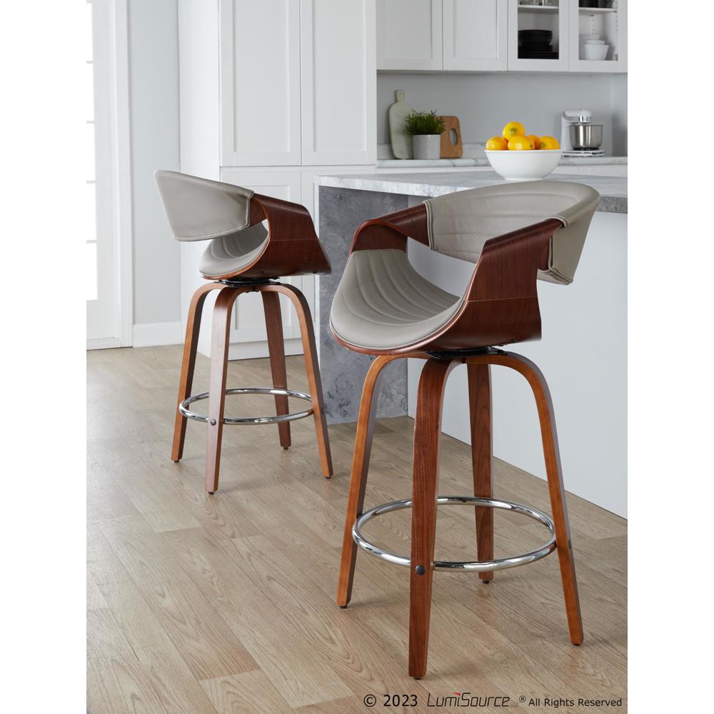Brown Symphony 26" Fixed-Height Counter Stool - Set of 2. Picture 8