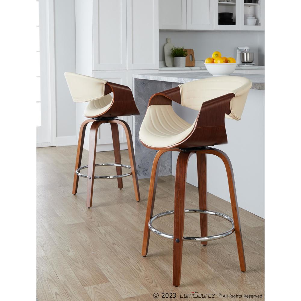 Brown Symphony 26" Fixed-Height Counter Stool - Set of 2. Picture 8