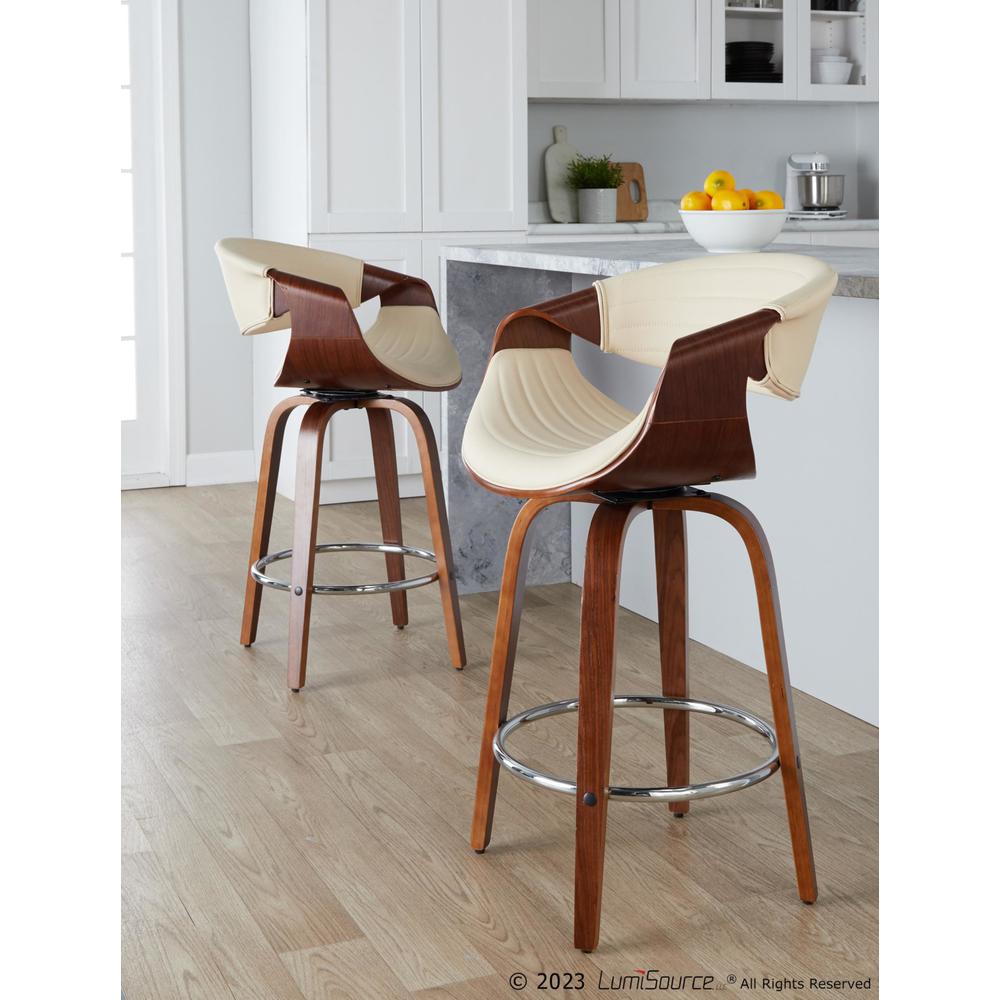 Brown Symphony 26" Fixed-Height Counter Stool - Set of 2. Picture 9