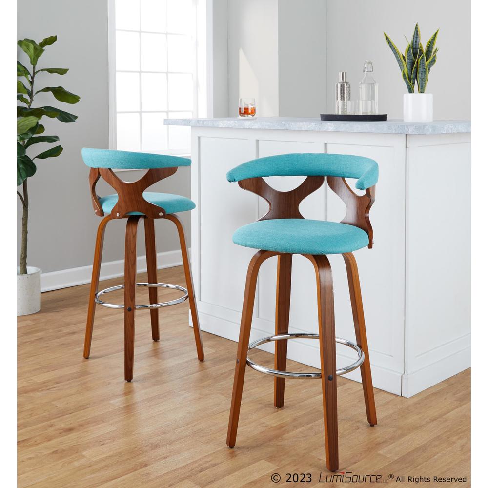 Silver Gardenia 30" Fixed-Height Barstool - Set of 2. Picture 7
