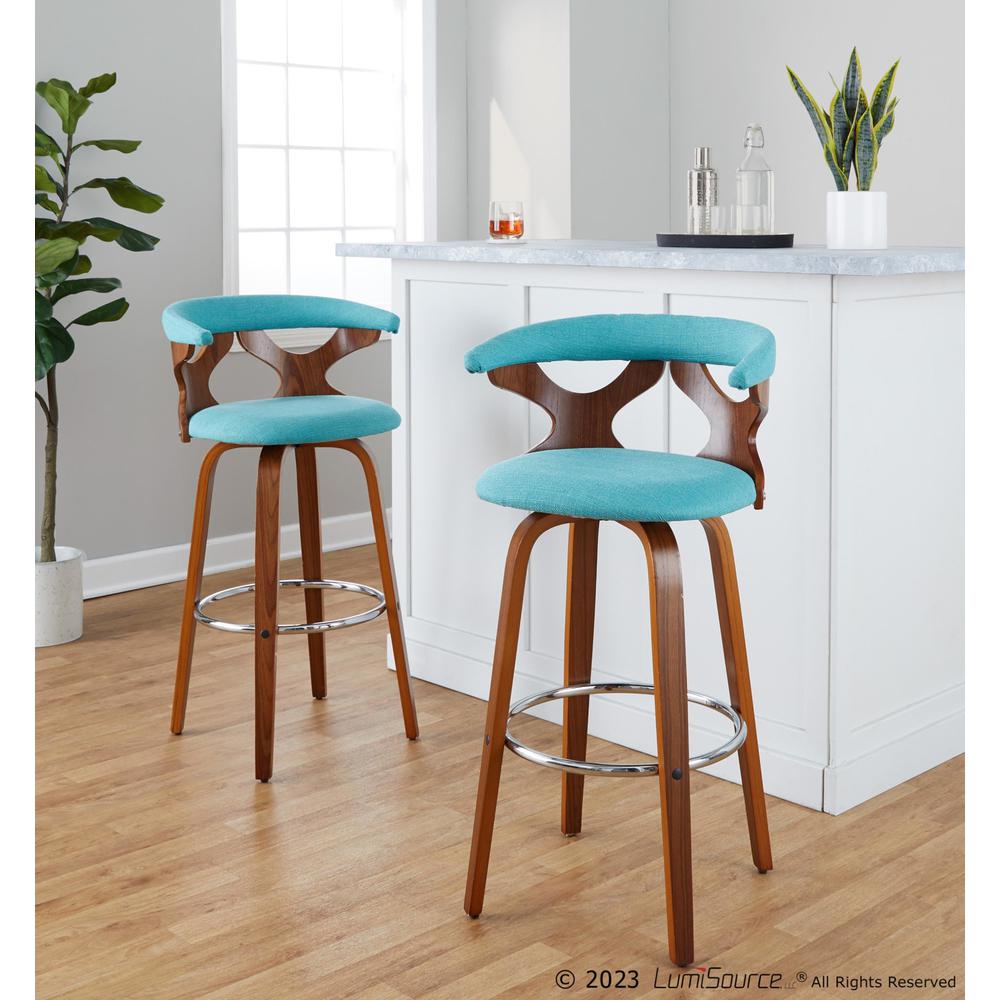 Silver Gardenia 30" Fixed-Height Barstool - Set of 2. Picture 8