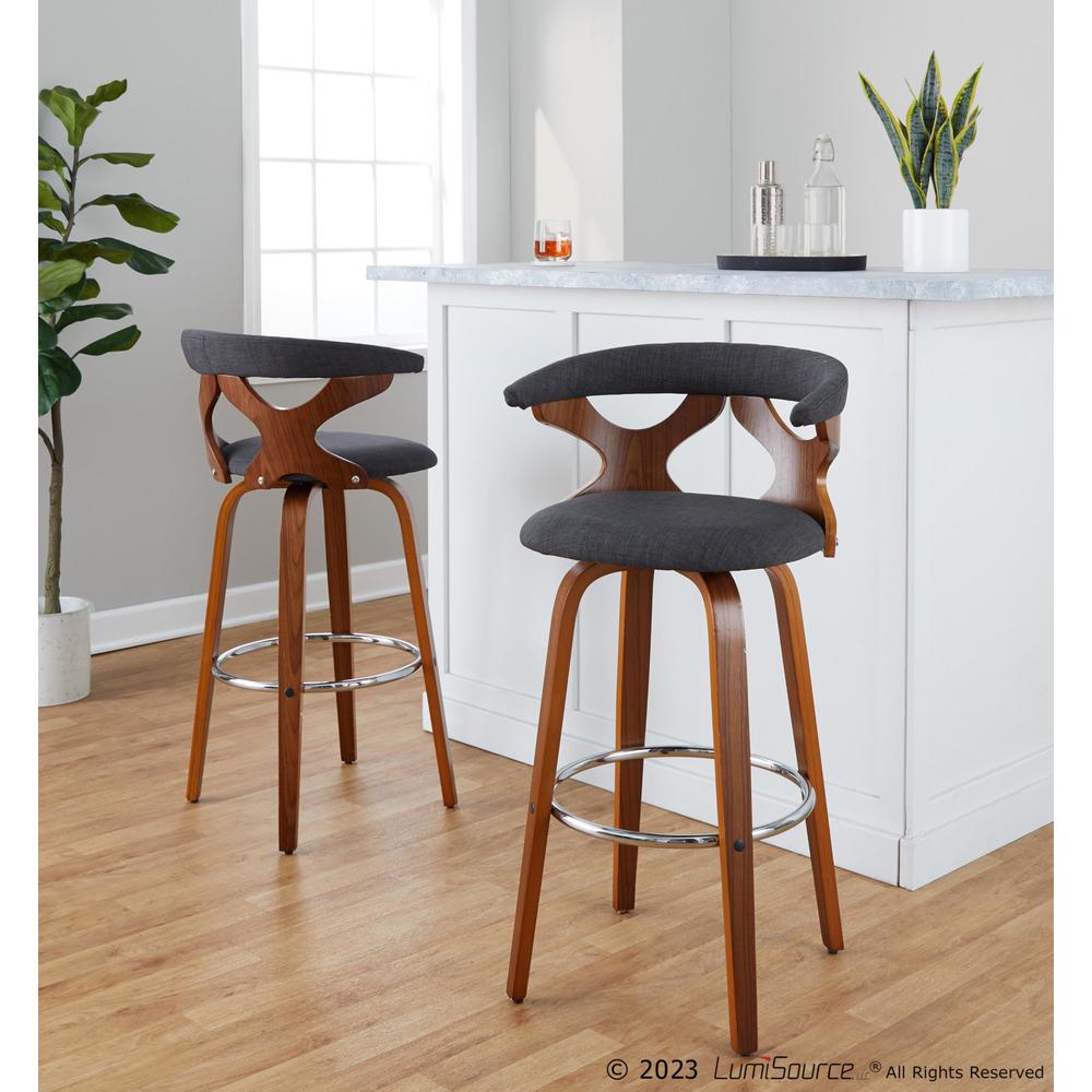 Grey Gardenia 30" Fixed-Height Barstool - Set of 2. Picture 7