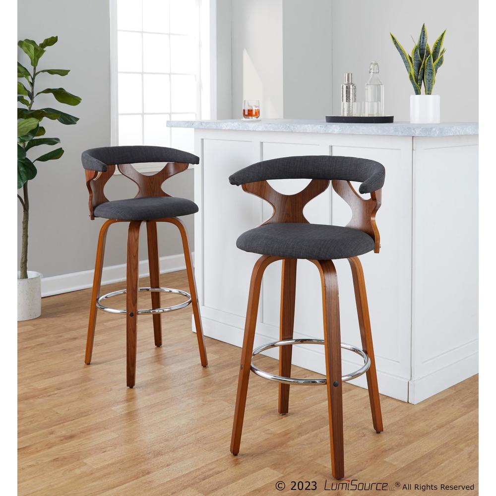 Grey Gardenia 30" Fixed-Height Barstool - Set of 2. Picture 8