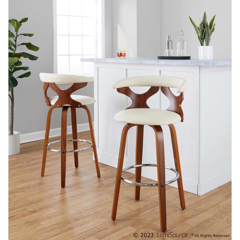 Brown Gardenia 30" Fixed-Height Barstool - Set of 2. Picture 7