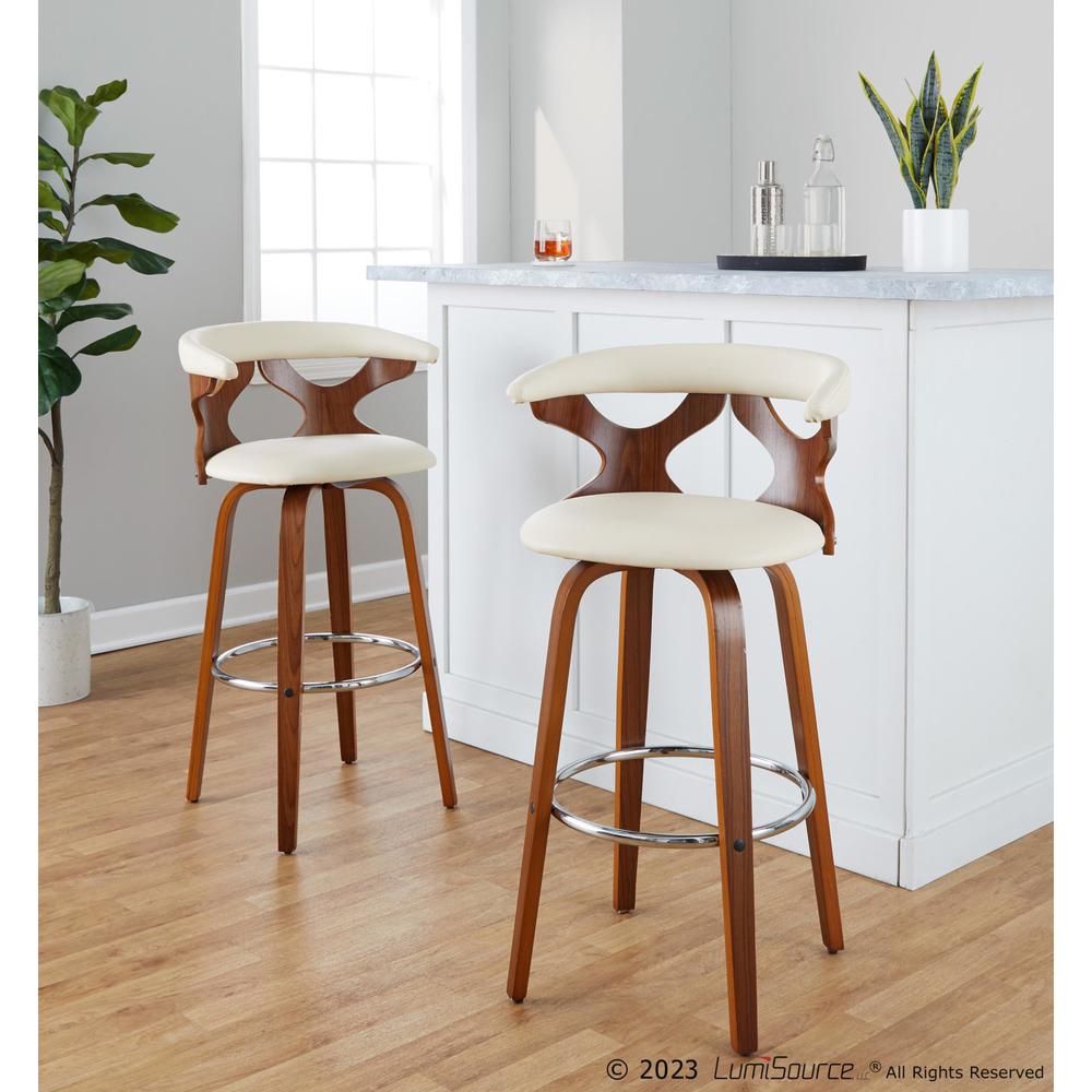 Brown Gardenia 30" Fixed-Height Barstool - Set of 2. Picture 8