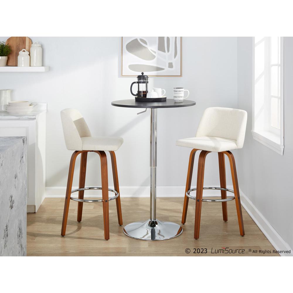 Brown Toriano 30" Fixed-Height Barstool - Set of 2. Picture 9