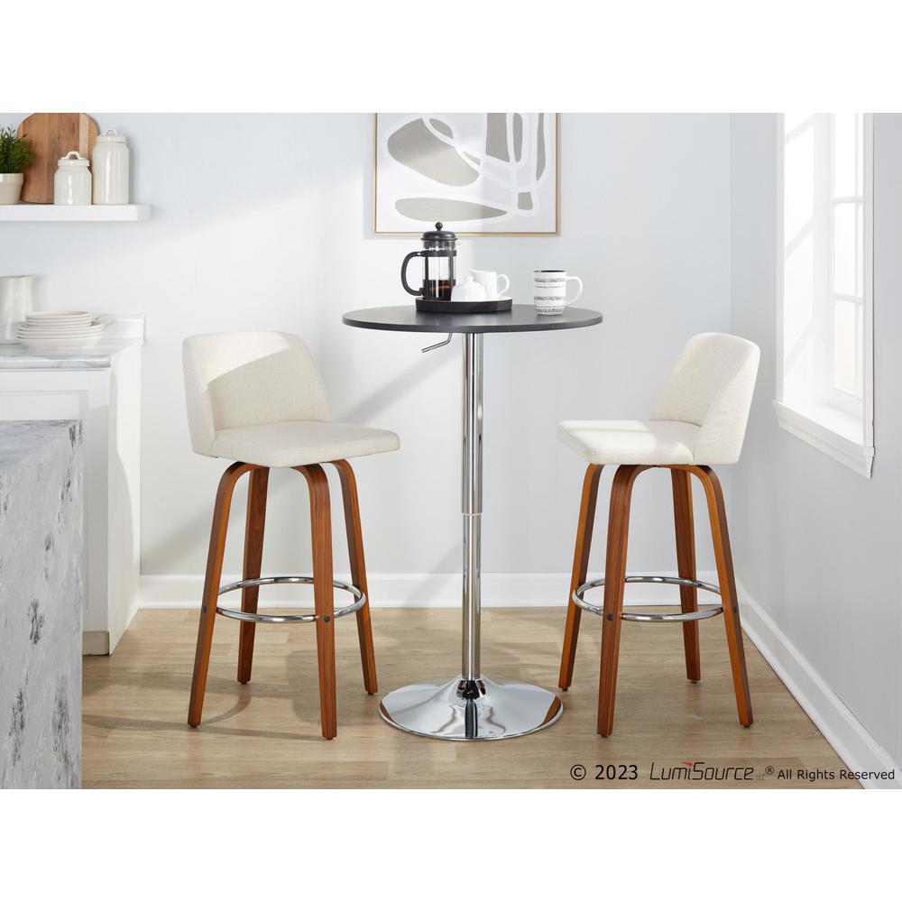 Brown Toriano 30" Fixed-Height Barstool - Set of 2. Picture 10