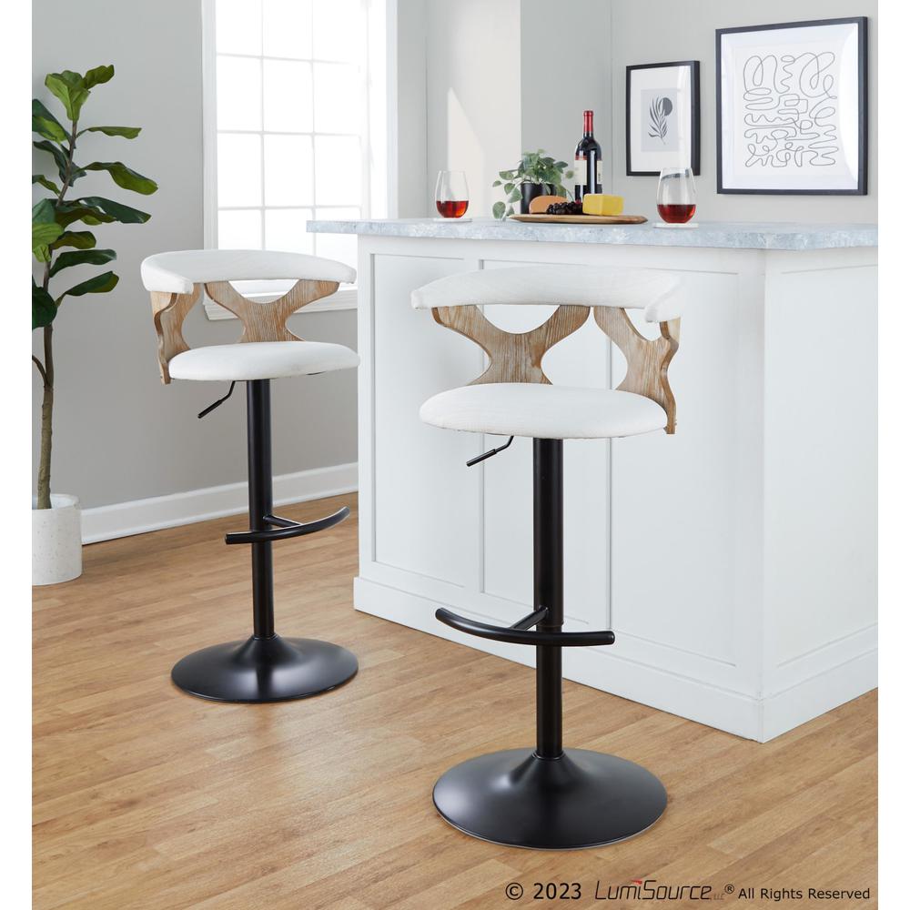 White Gardenia Adjustable Barstool - Set of 2. Picture 9