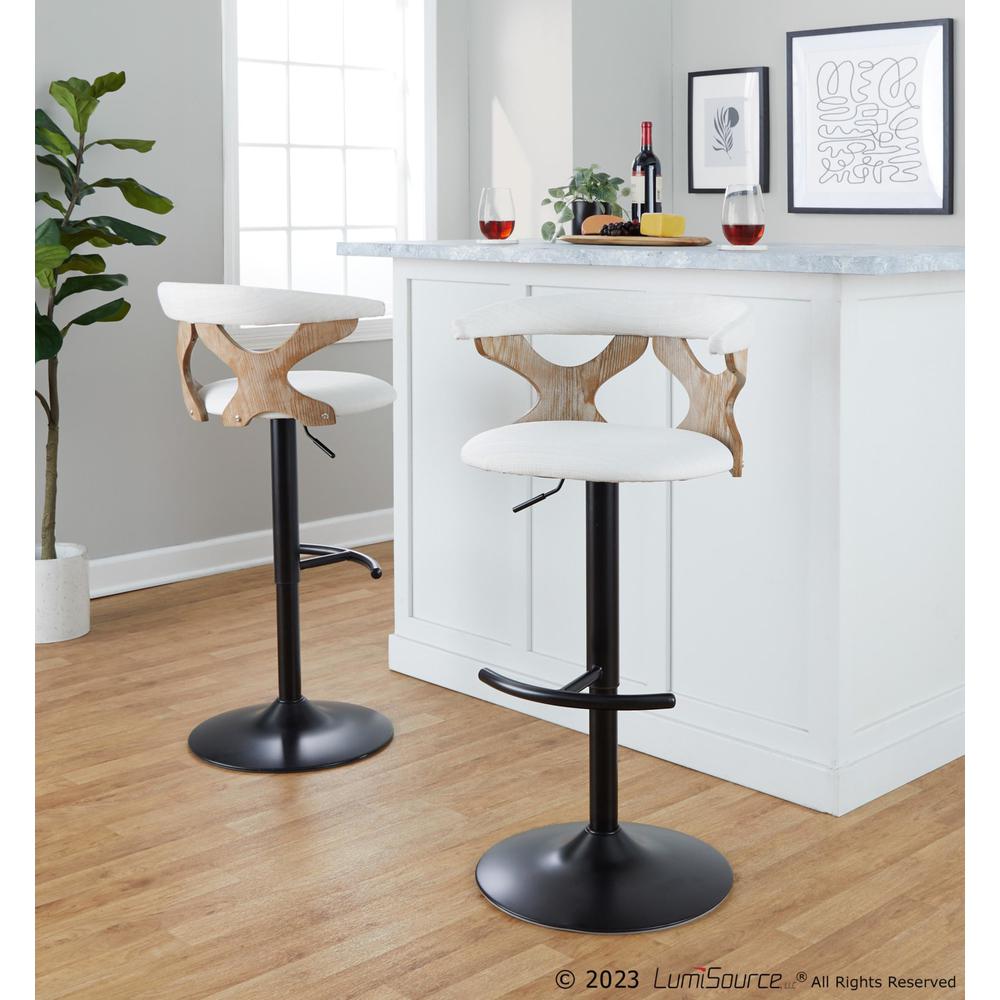 White Gardenia Adjustable Barstool - Set of 2. Picture 10