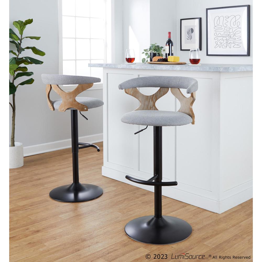 White Gardenia Adjustable Barstool - Set of 2. Picture 10