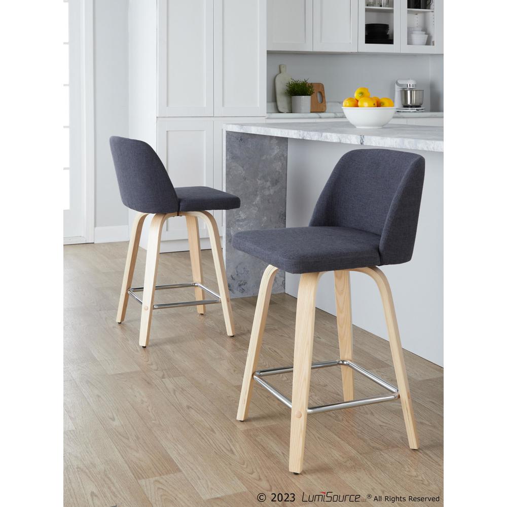 Brown Toriano 24" Fixed-Height Counter Stool - Set of 2. Picture 7
