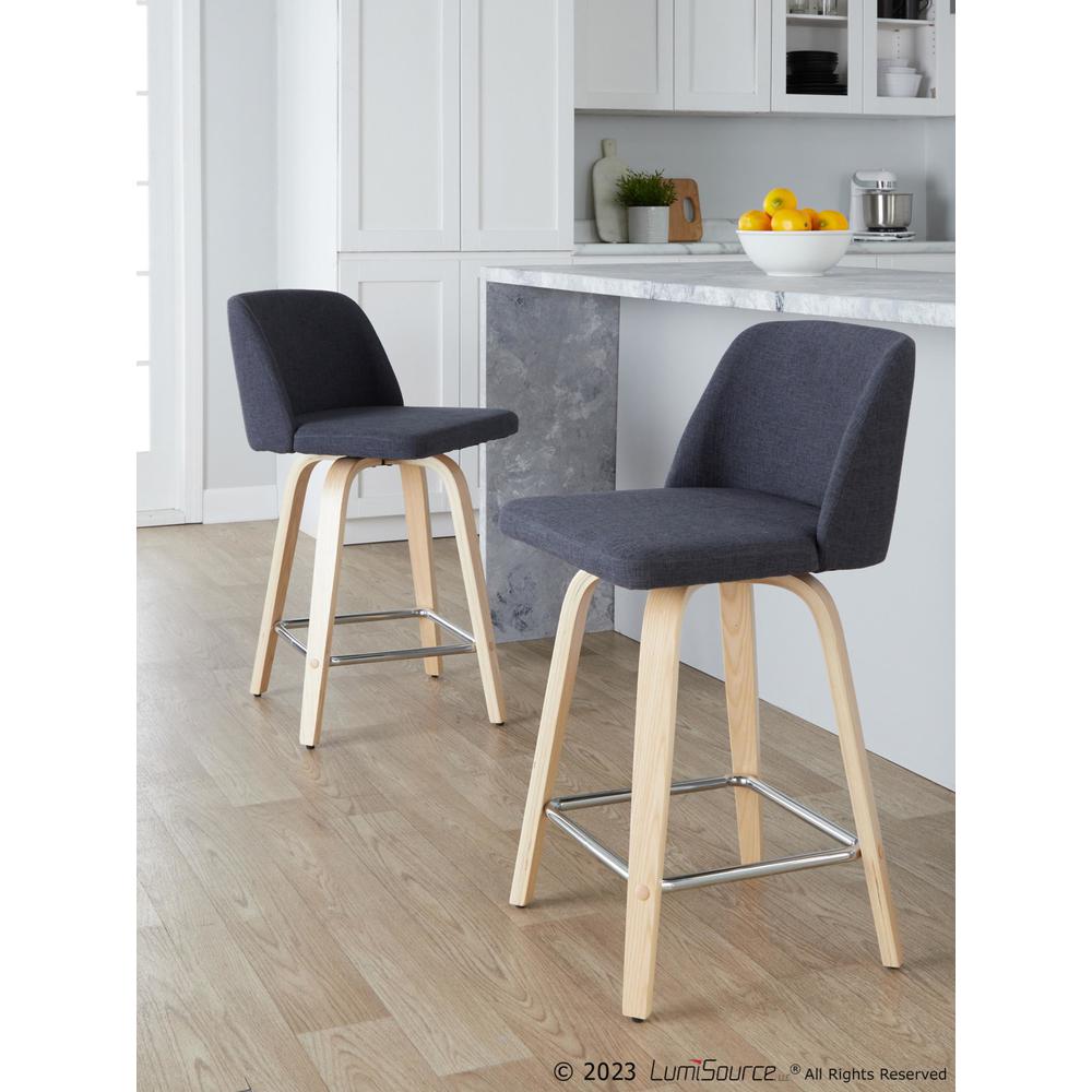 Brown Toriano 24" Fixed-Height Counter Stool - Set of 2. Picture 8