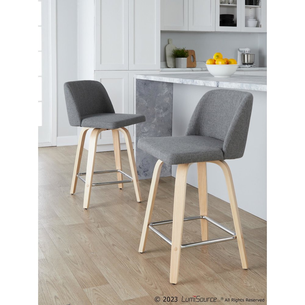 Toriano 24" Fixed-Height Counter Stool - Set of 2. Picture 8
