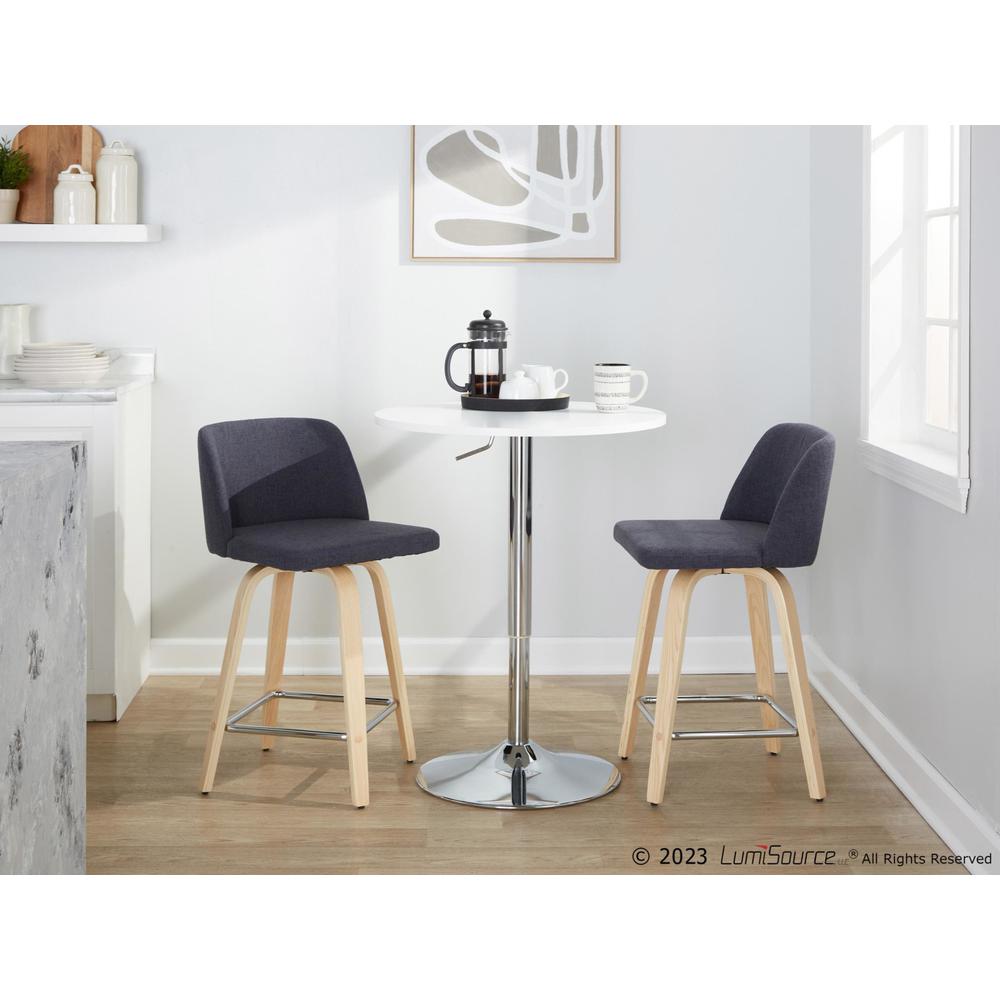 Brown Toriano 24" Fixed-Height Counter Stool - Set of 2. Picture 9