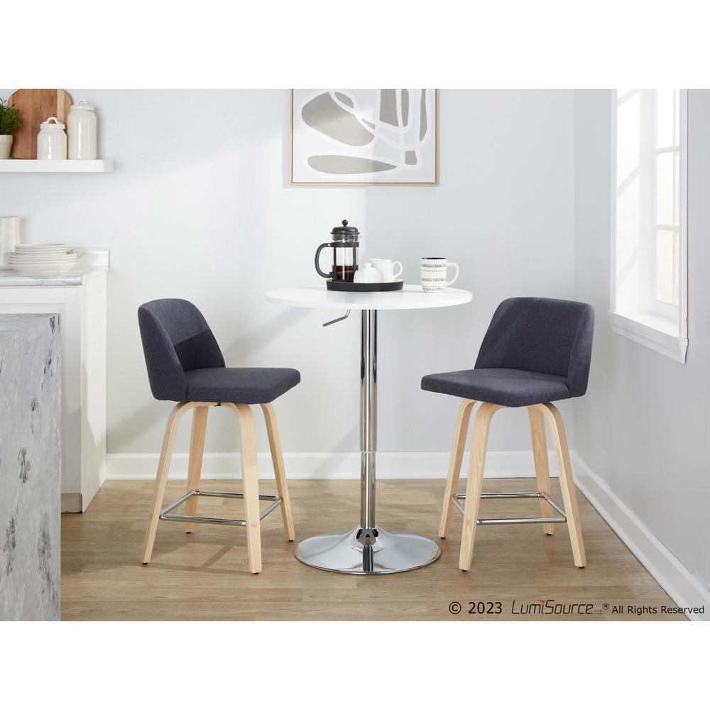 Brown Toriano 24" Fixed-Height Counter Stool - Set of 2. Picture 10