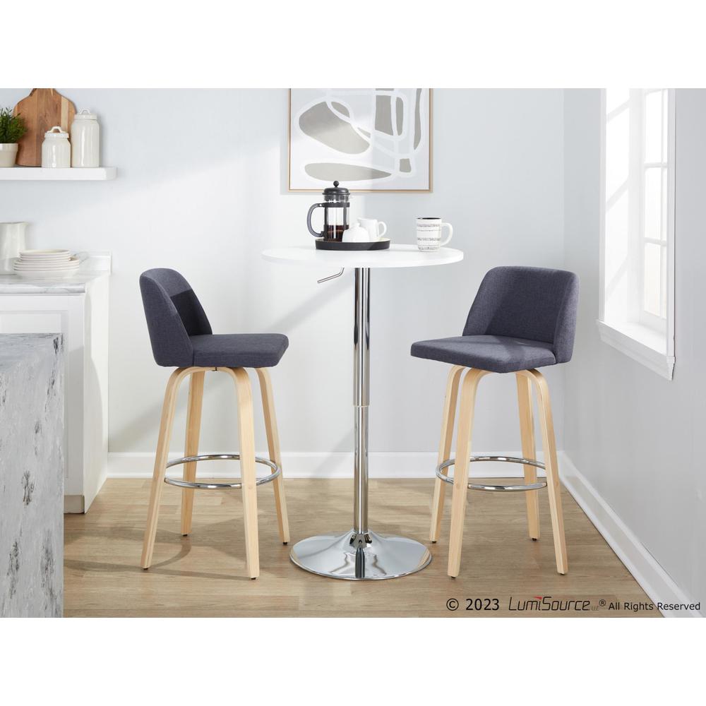 Brown Toriano 30" Fixed-Height Barstool - Set of 2. Picture 4