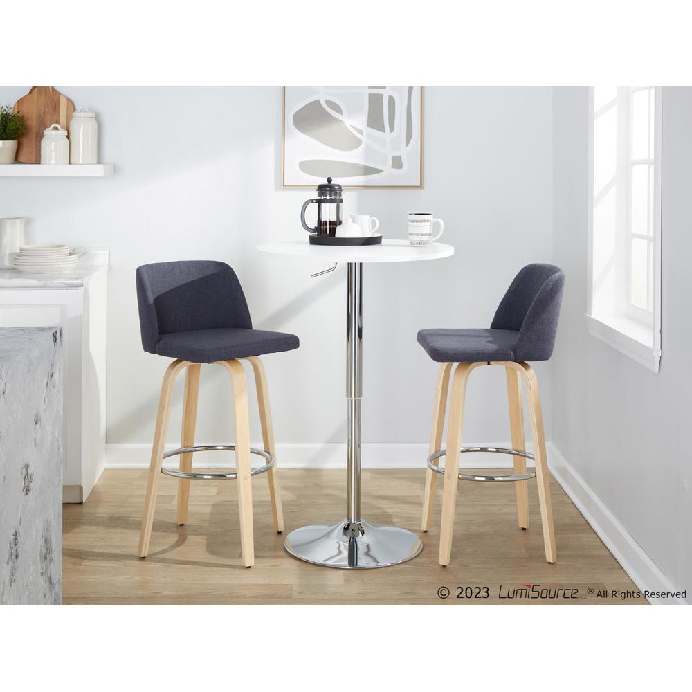 Brown Toriano 30" Fixed-Height Barstool - Set of 2. Picture 1