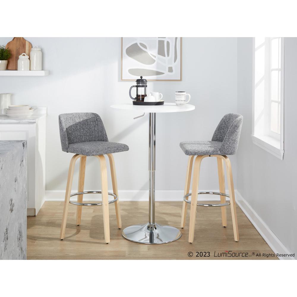 Brown Toriano 30" Fixed-Height Barstool - Set of 2. Picture 9