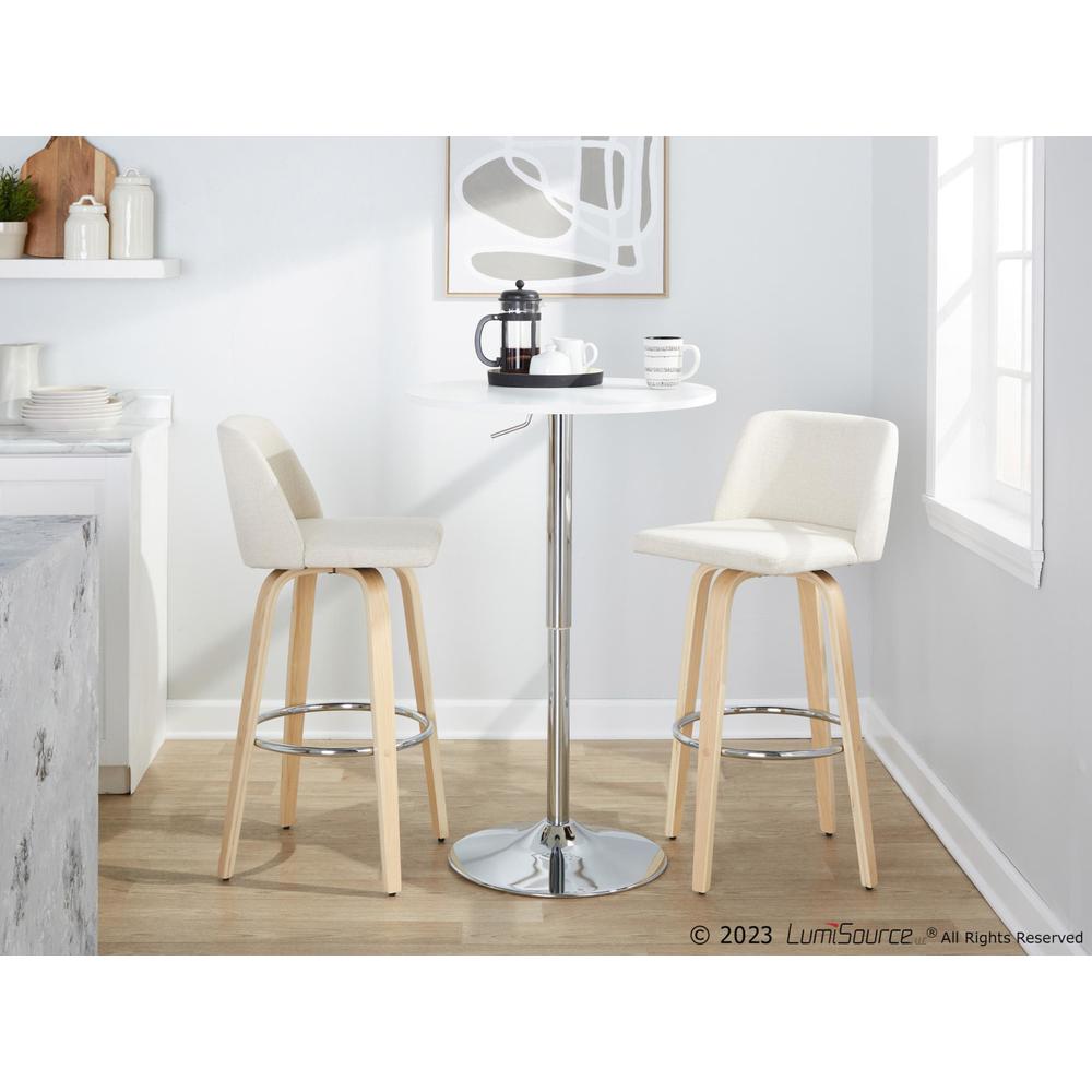 Brown Toriano 30" Fixed-Height Barstool - Set of 2. Picture 9