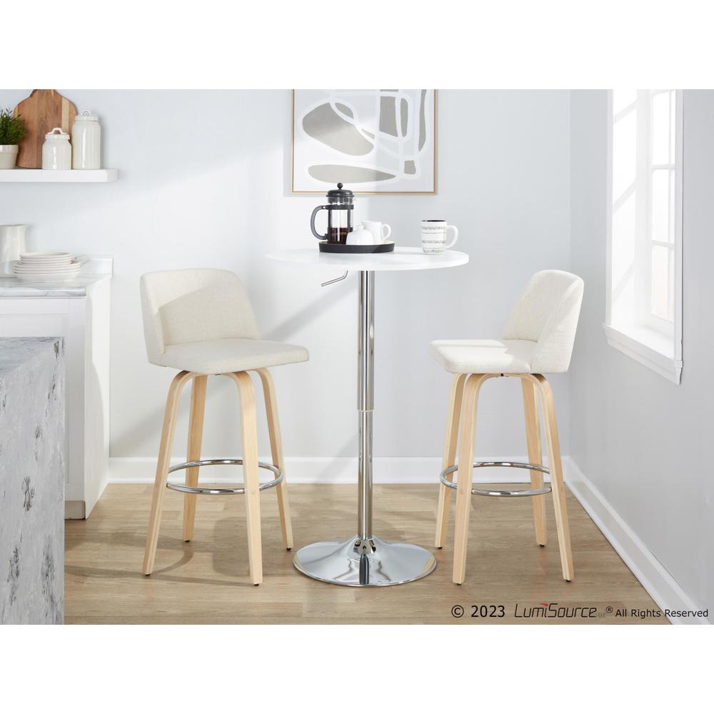 Brown Toriano 30" Fixed-Height Barstool - Set of 2. Picture 10