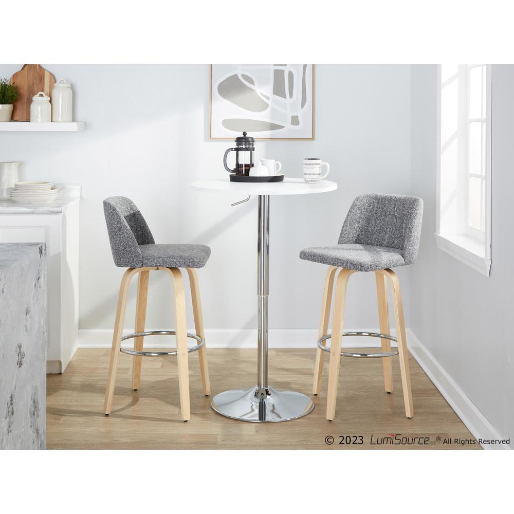Brown Toriano 30" Fixed-Height Barstool - Set of 2. Picture 10