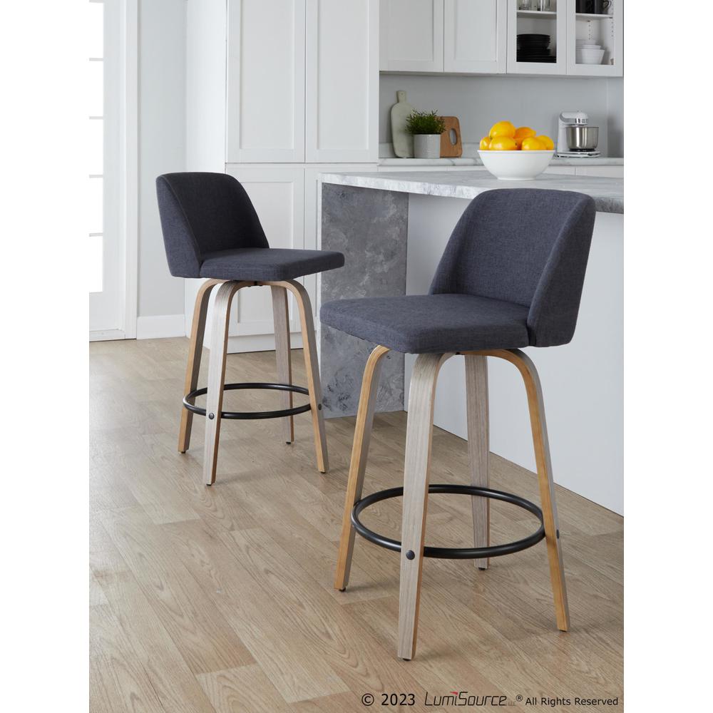 Grey Toriano 26" Fixed-Height Counter Stool - Set of 2. Picture 8