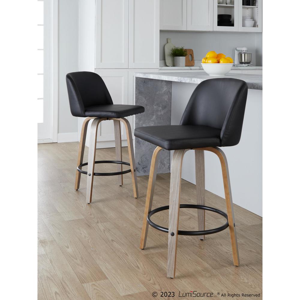 Grey Toriano 26" Fixed-Height Counter Stool - Set of 2. Picture 8