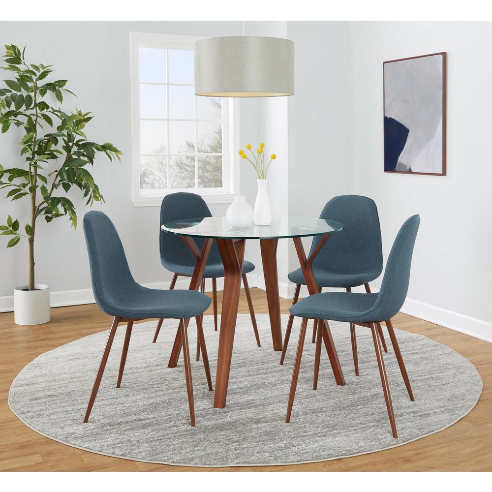 Brown Folia Round Pebble Dining Set - 5 Piece. Picture 3