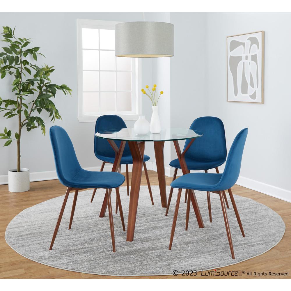 Brown Folia Round Pebble Dining Set - 5 Piece. Picture 3