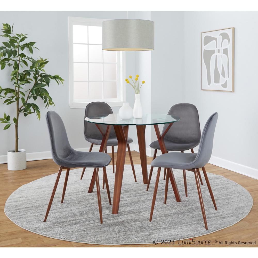 Brown Folia Round Pebble Dining Set - 5 Piece. Picture 3