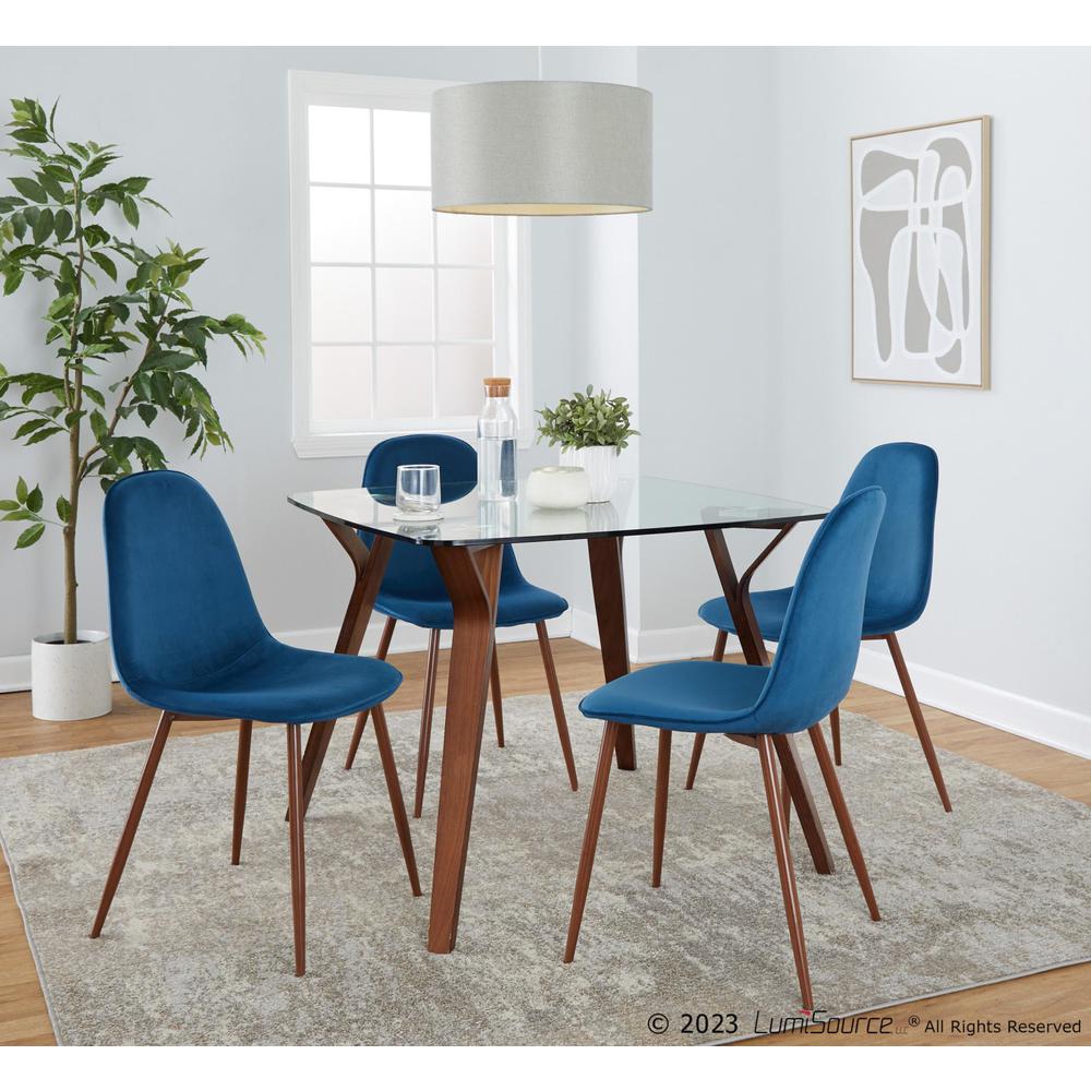 Brown Folia Square Pebble Dining Set - 5 Piece. Picture 3