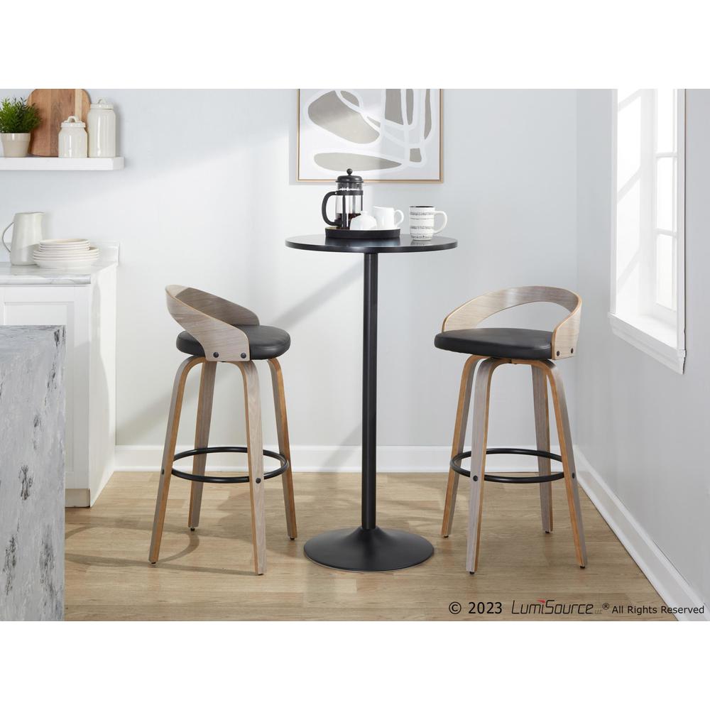 Grey Grotto 30" Fixed-Height Barstool - Set of 2. Picture 10