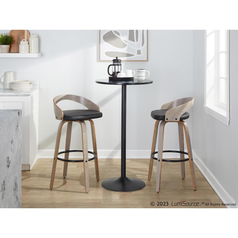 Grey Grotto 30" Fixed-Height Barstool - Set of 2. Picture 7