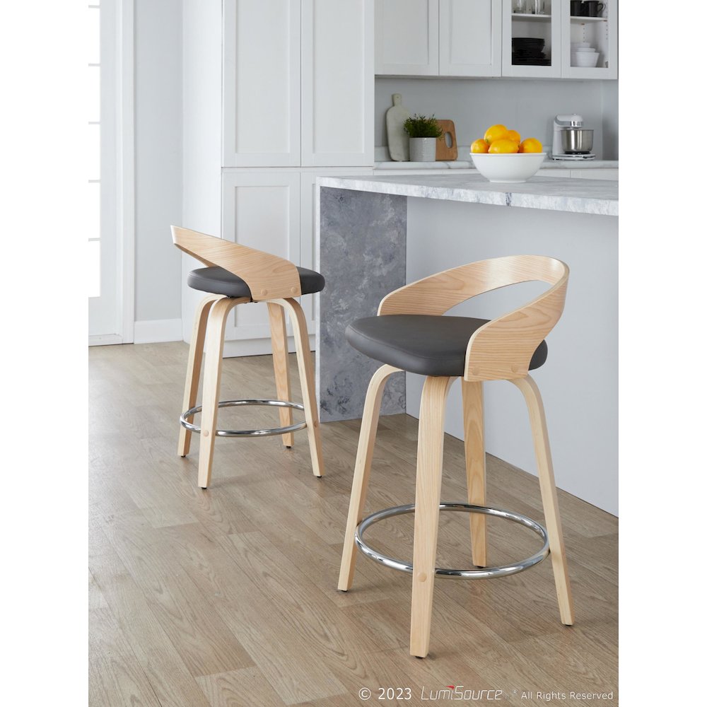 Grotto 24" Fixed-Height Counter Stool - Set of 2. Picture 7