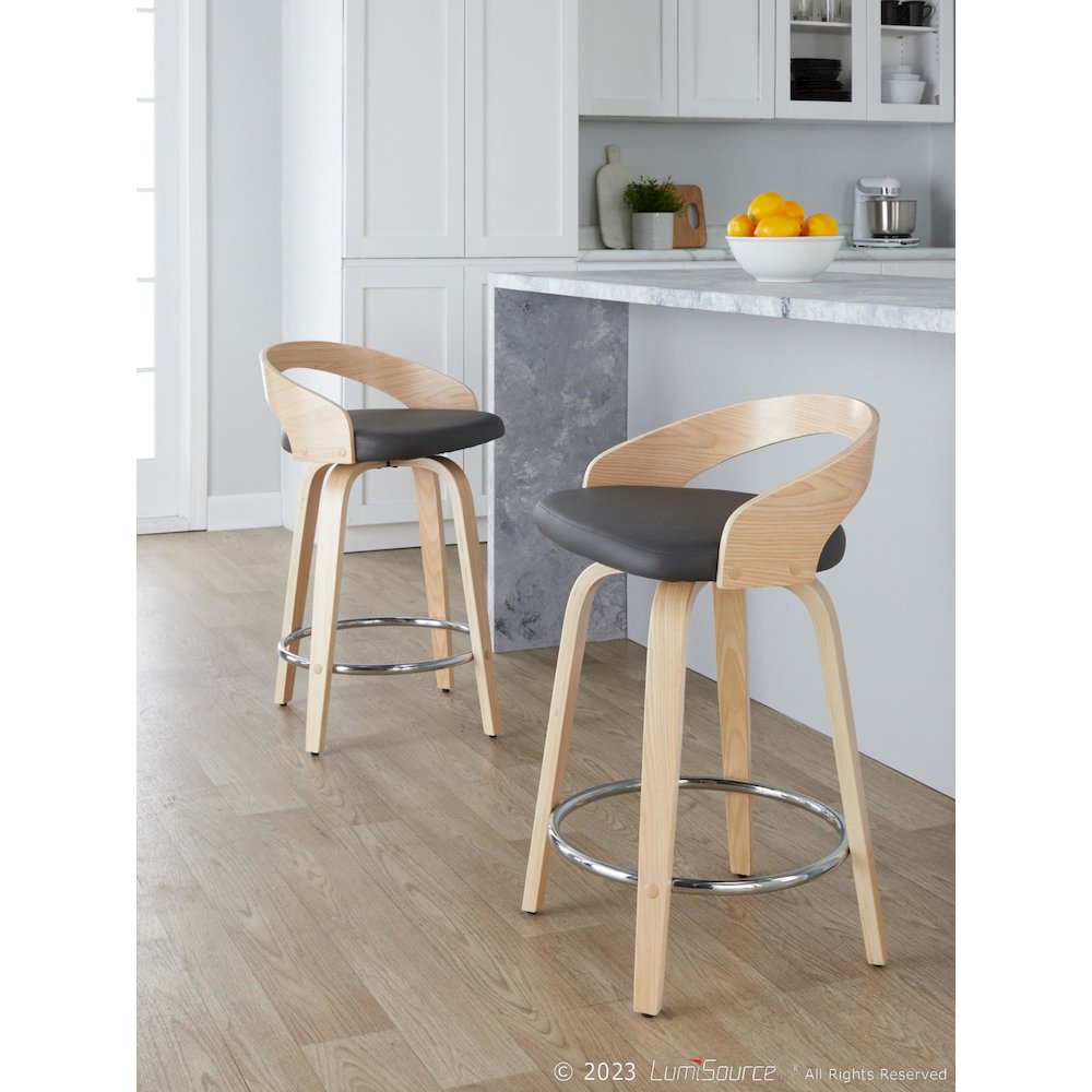 Grotto 24" Fixed-Height Counter Stool - Set of 2. Picture 8