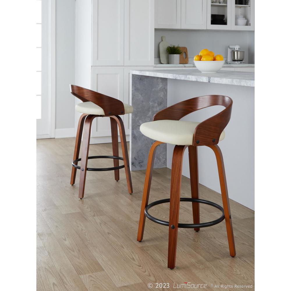 Beige Grotto 26" Fixed-Height Counter Stool - Set of 2. Picture 7